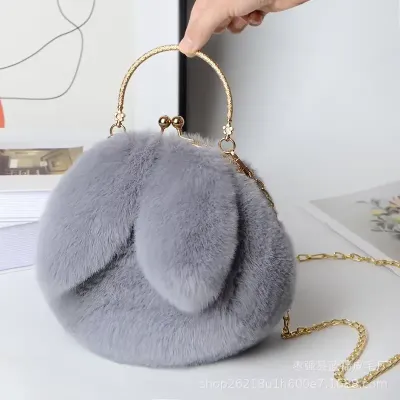 LADIES FAUX FUR HANDBAG